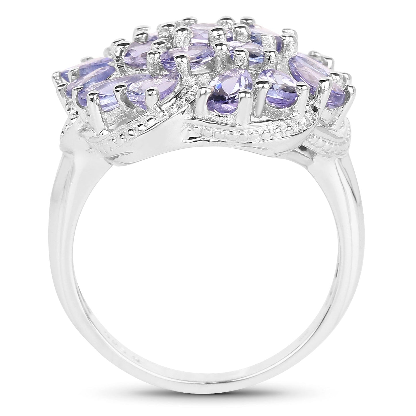 3.35 Carat Genuine Tanzanite .925 Sterling Silver Ring Bids.com