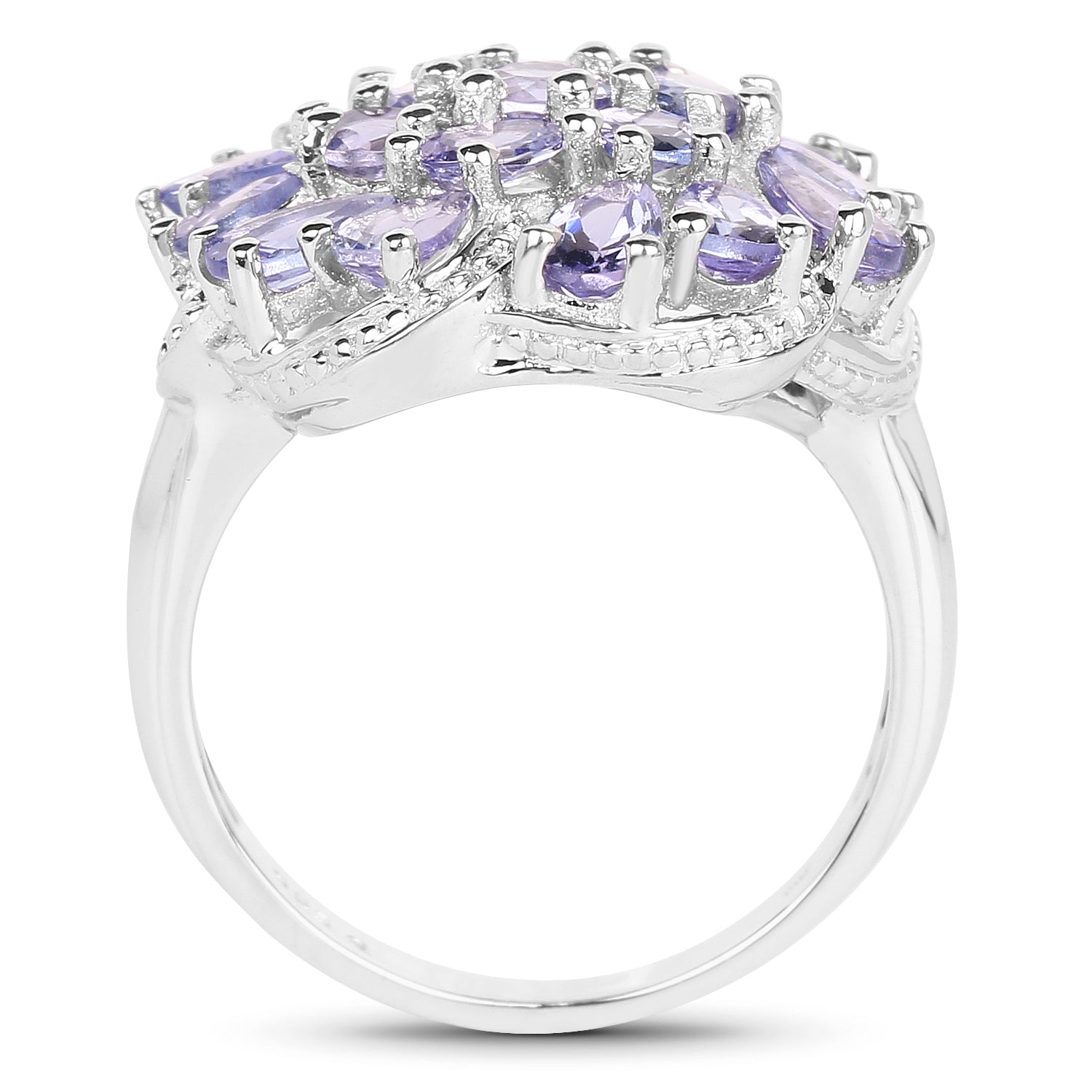 3.35 Carat Genuine Tanzanite .925 Sterling Silver Ring Bids.com