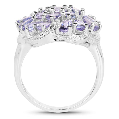 3.35 Carat Genuine Tanzanite .925 Sterling Silver Ring Bids.com