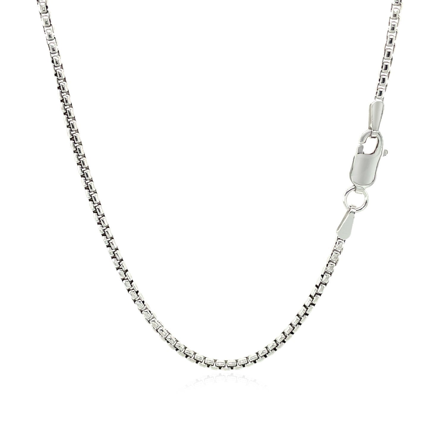14k White Gold Round Box Chain 1.7mm Bids.com