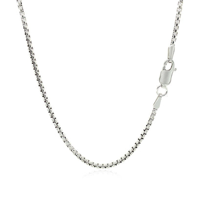 14k White Gold Round Box Chain 1.7mm Bids.com