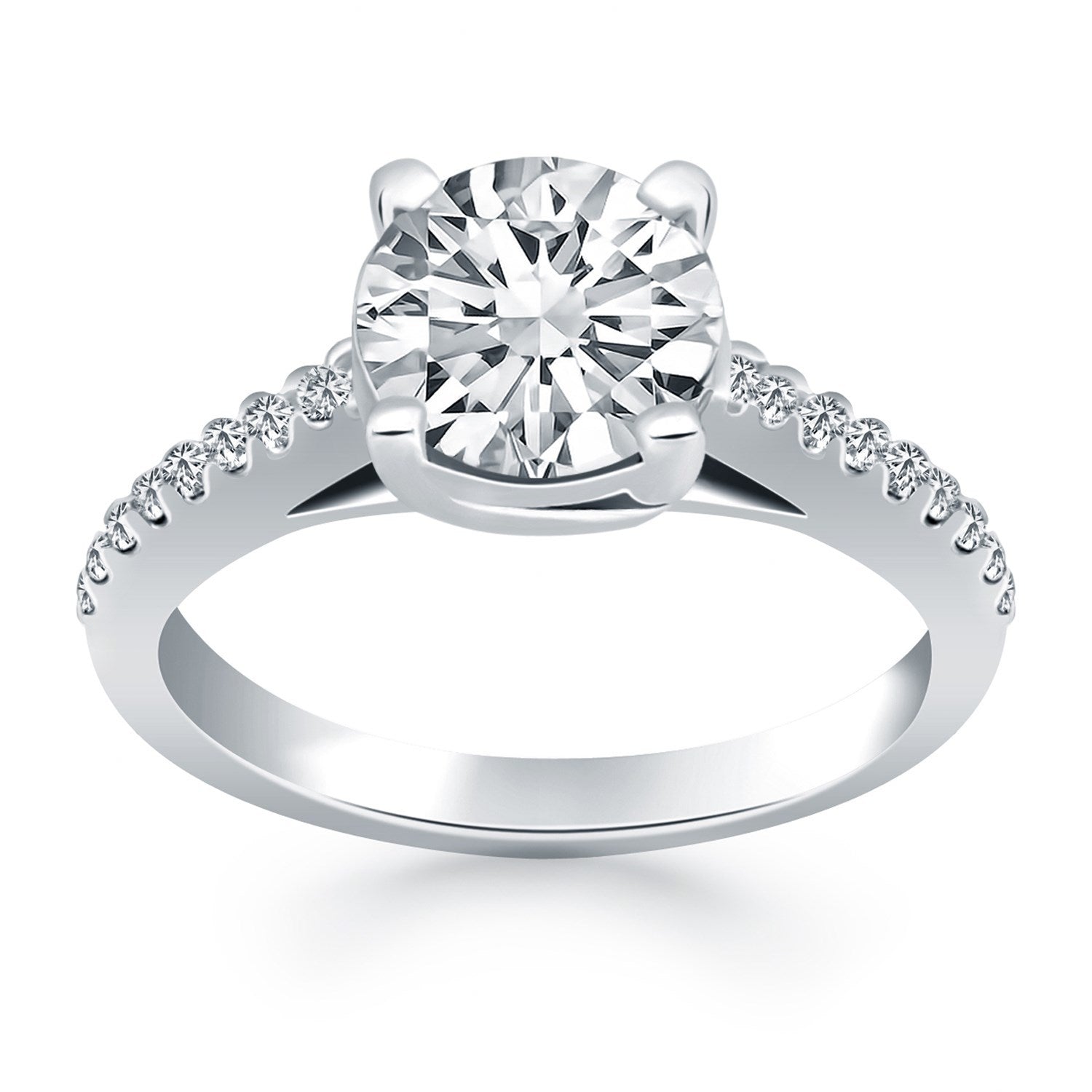 14k White Gold Trellis Diamond Engagement Ring Bids.com