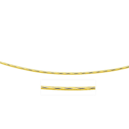 14k Yellow Gold Round Omega Necklace with Diamond Cuts (1.5 mm) Bids.com