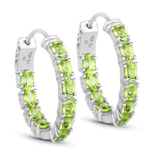 3.40 Carat Genuine Peridot .925 Sterling Silver Earrings Bids.com
