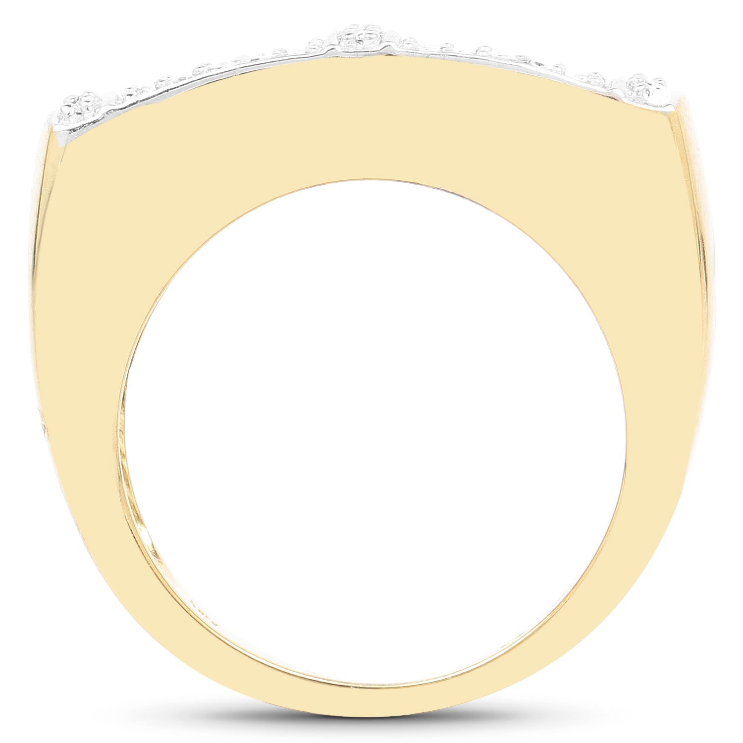 14K Yellow Gold Plated 0.25 Carat Genuine White Diamond .925 Sterling Silver Ring Bids.com