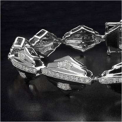 14K Yellow Gold Plated 1.07 Carat Genuine White Diamond Sterling Silver Bracelet Bids.com