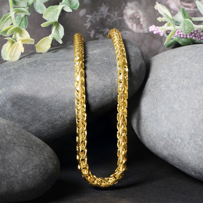 4.6mm 14k Yellow Solid Gold Diamond Cut Round Franco Chain Bids.com