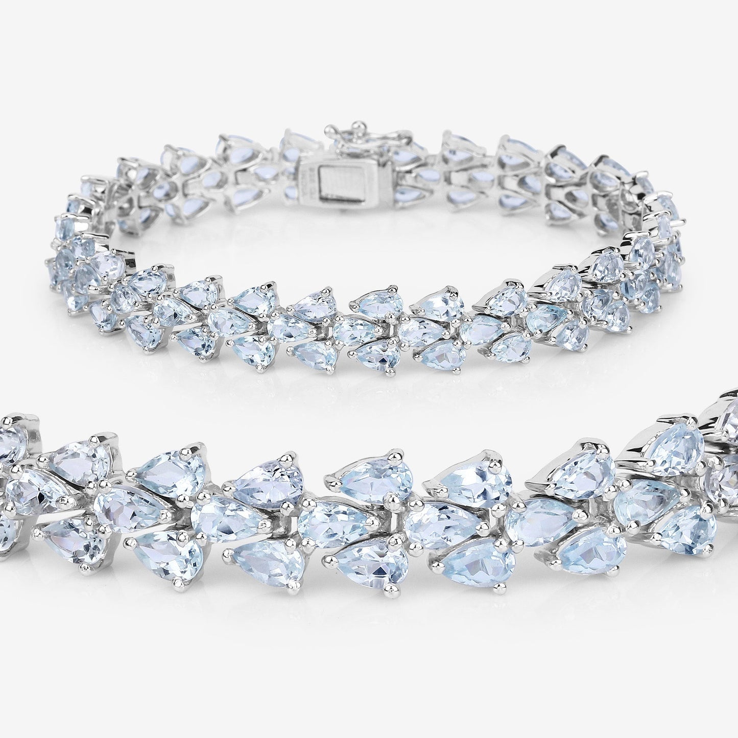 14.11 Carat Genuine Aquamarine .925 Sterling Silver Bracelet Bids.com