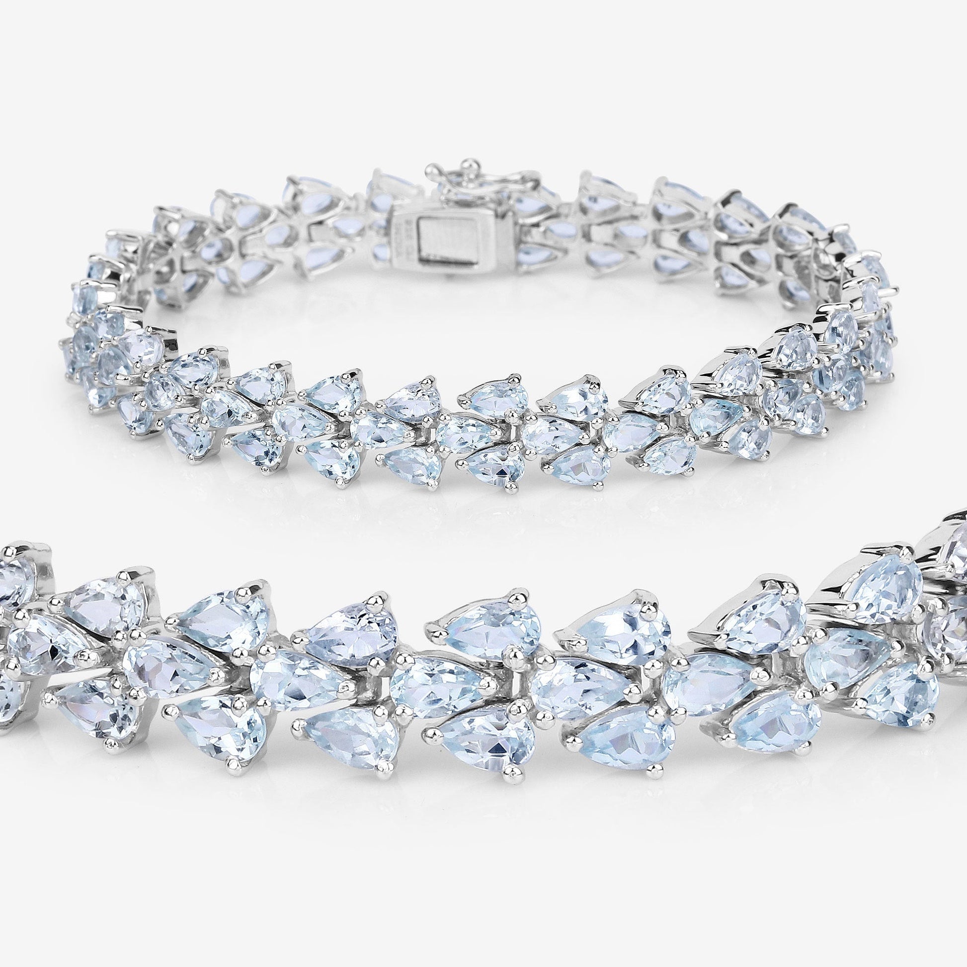 14.11 Carat Genuine Aquamarine .925 Sterling Silver Bracelet Bids.com