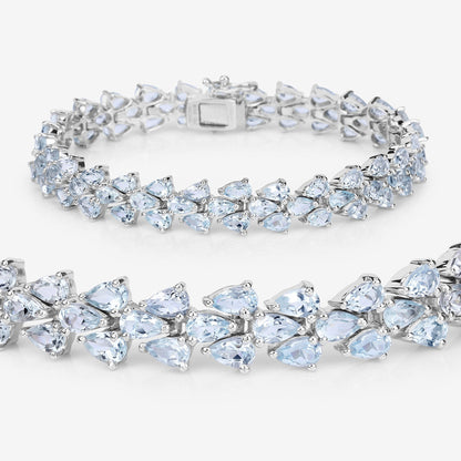 14.11 Carat Genuine Aquamarine .925 Sterling Silver Bracelet Bids.com