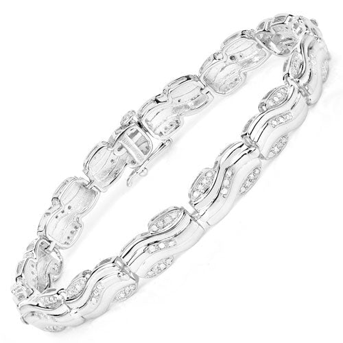 0.84 Carat Genuine White Diamond .925 Sterling Silver Bracelet Bids.com