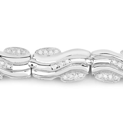 0.84 Carat Genuine White Diamond .925 Sterling Silver Bracelet Bids.com