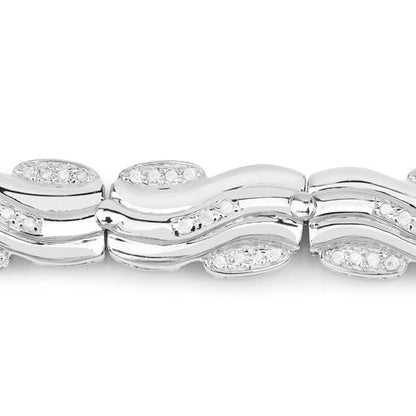0.84 Carat Genuine White Diamond .925 Sterling Silver Bracelet Bids.com