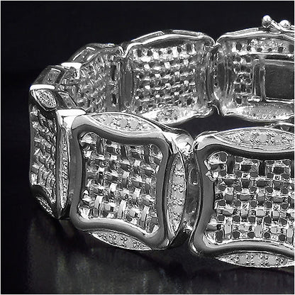 14K Yellow Gold Plated 0.67 Carat Genuine White Diamond .925 Sterling Silver Bracelet Bids.com