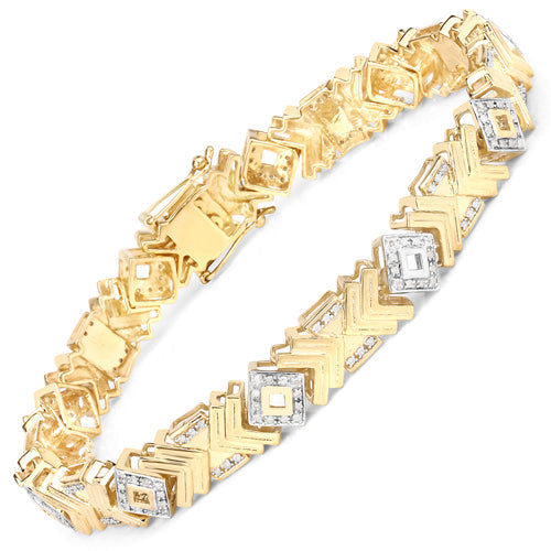 0.98 Carat Genuine White Diamond .925 Sterling Silver Bracelet Bids.com