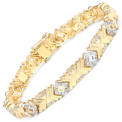 0.98 Carat Genuine White Diamond .925 Sterling Silver Bracelet Bids.com