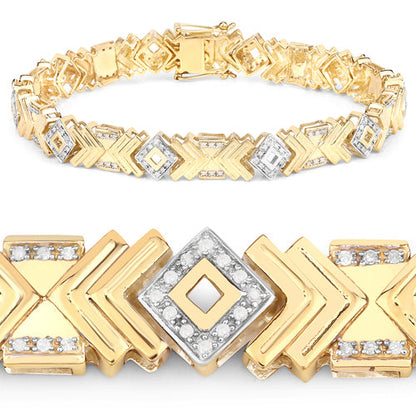 0.98 Carat Genuine White Diamond .925 Sterling Silver Bracelet Bids.com