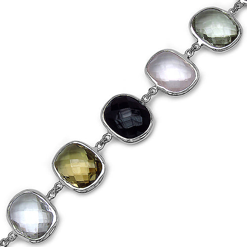76.43 Carat Genuine Multi Stone .925 Sterling Silver Bracelet Bids.com