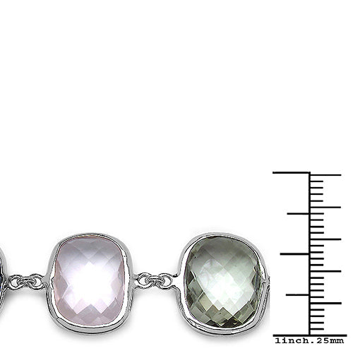 76.43 Carat Genuine Multi Stone .925 Sterling Silver Bracelet Bids.com