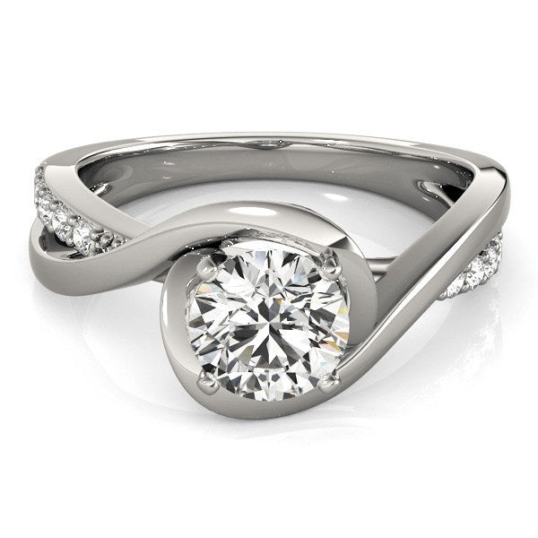 14k White Gold Split Band Round Bypass Diamond Engagement Ring (1 1/8 cttw) Bids.com