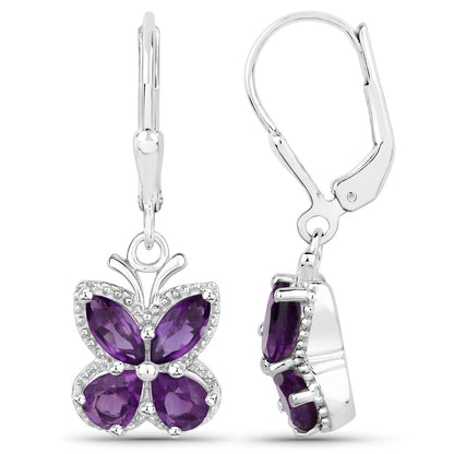 2.12 Carat Genuine Amethyst .925 Sterling Silver Earrings Bids.com