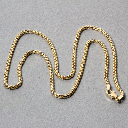 14k Yellow Gold Solid Round Box Chain 2.5 mm Bids.com