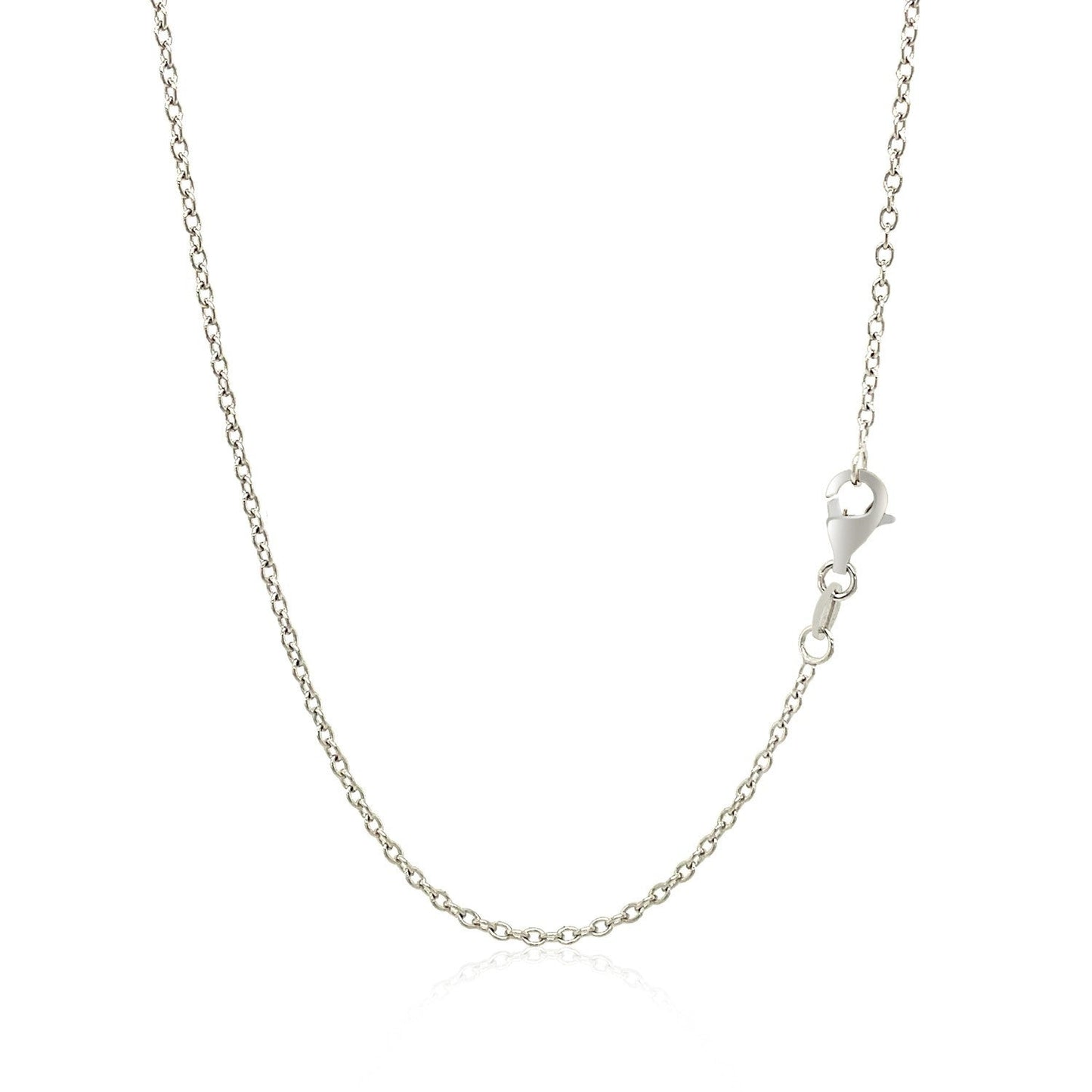 18k White Gold Round Cable Chain 1.5mm Bids.com