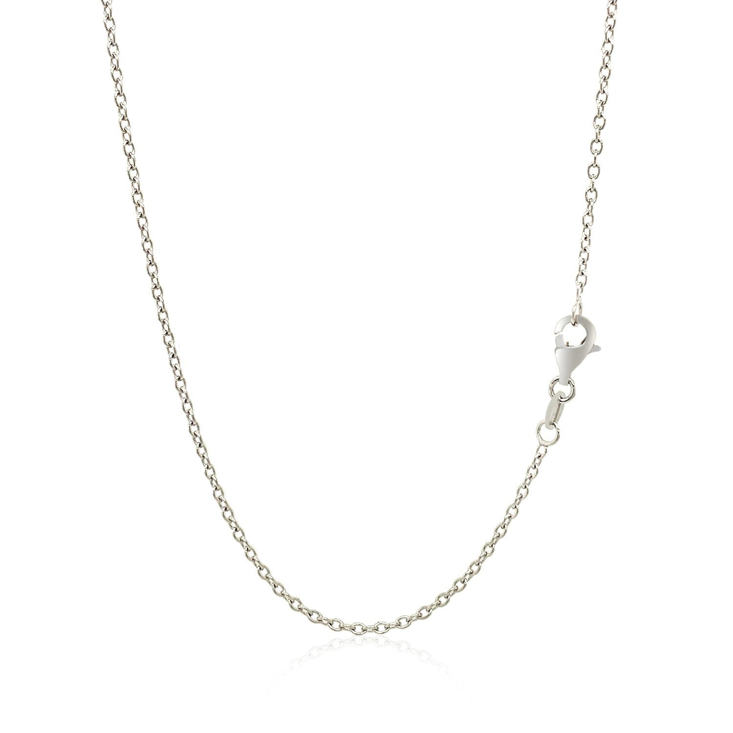 18k White Gold Round Cable Chain 1.5mm Bids.com