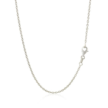 18k White Gold Round Cable Chain 1.5mm Bids.com
