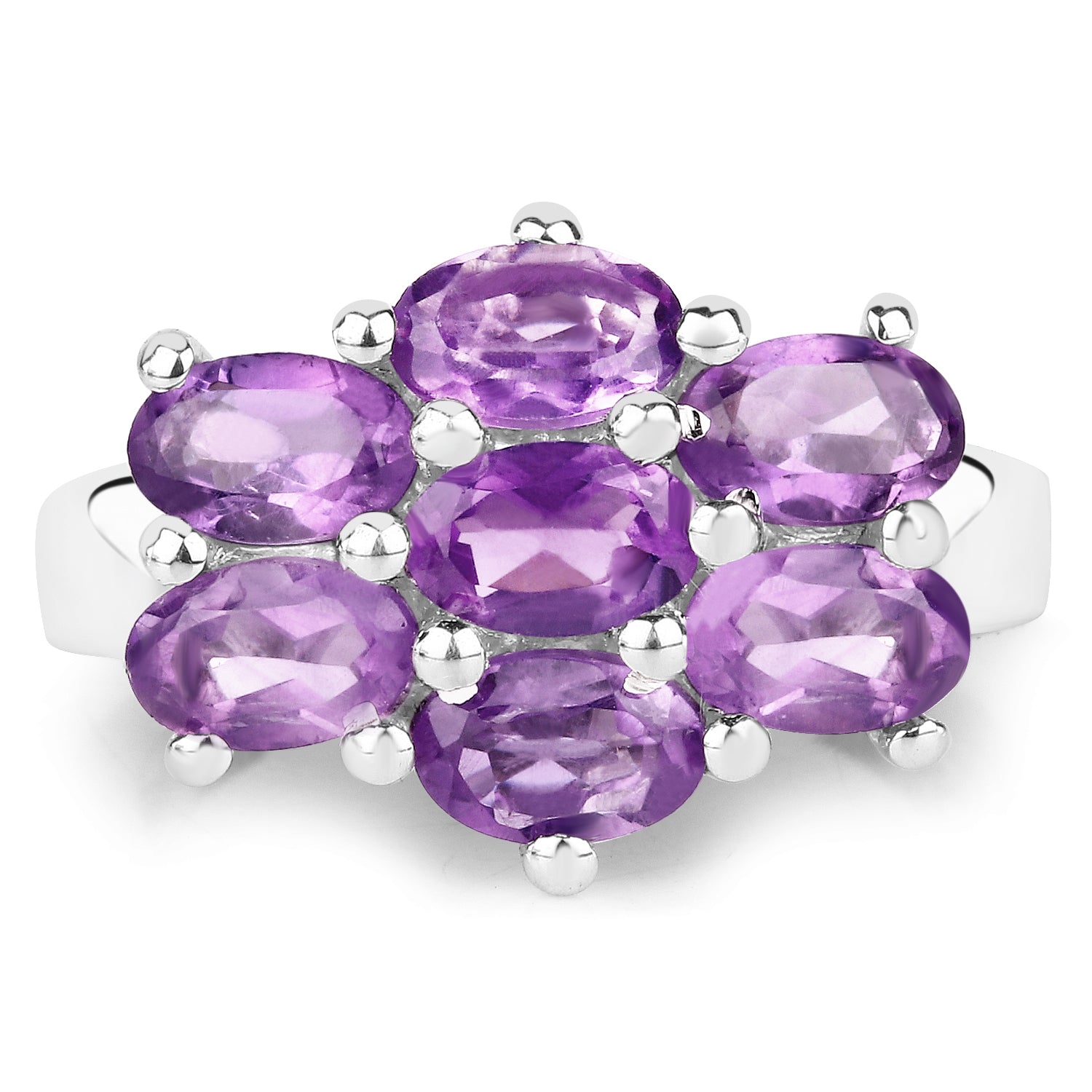 3.01 Carat Genuine  Amethyst .925 Sterling Silver Ring Bids.com