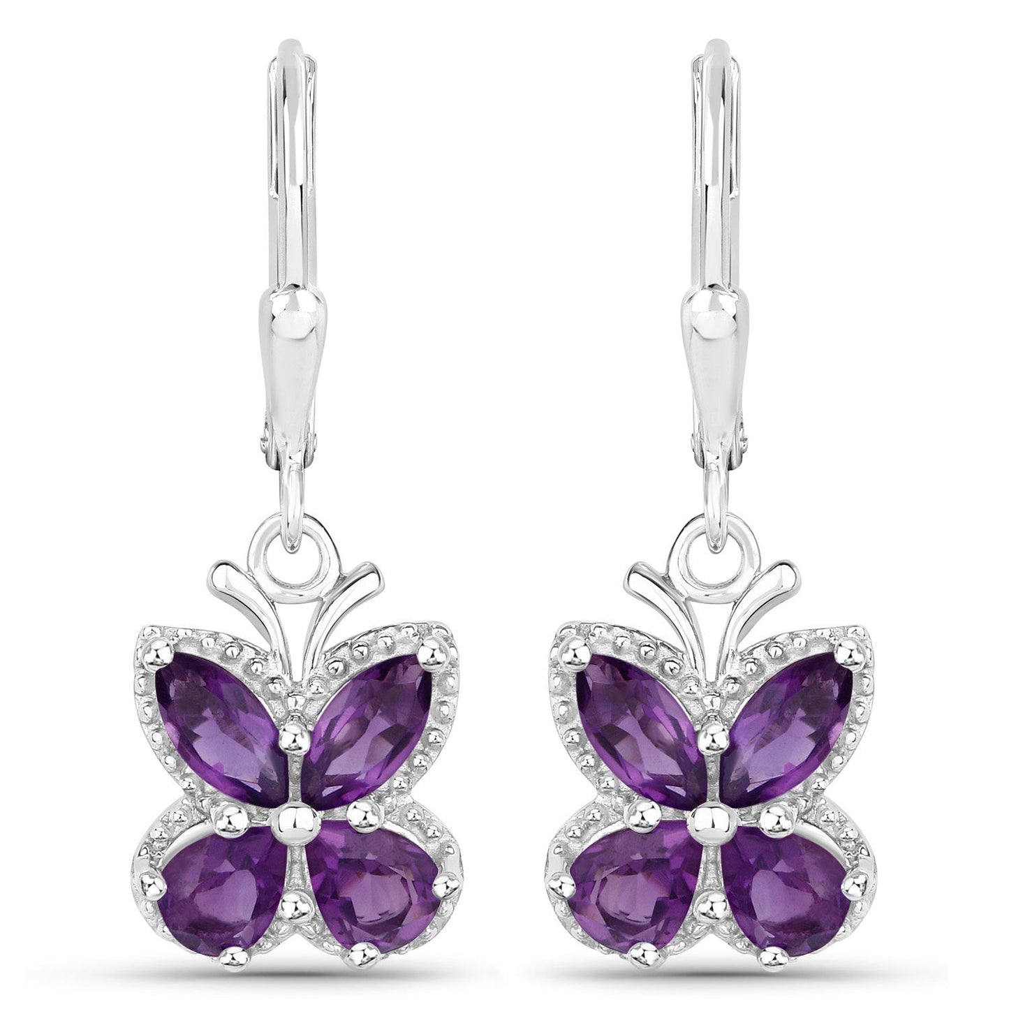 2.12 Carat Genuine Amethyst .925 Sterling Silver Earrings Bids.com