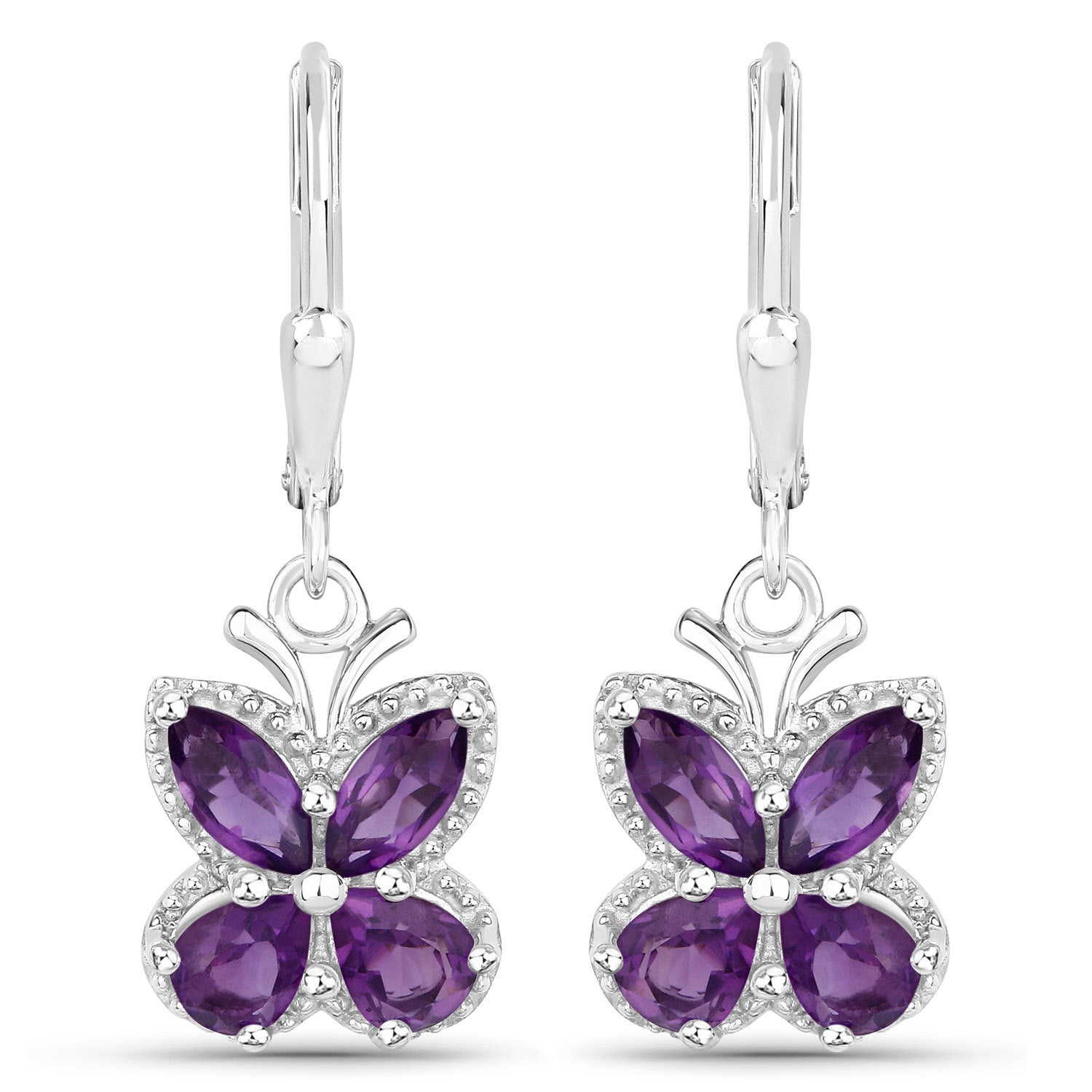2.12 Carat Genuine Amethyst .925 Sterling Silver Earrings Bids.com