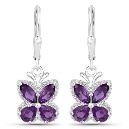 2.12 Carat Genuine Amethyst .925 Sterling Silver Earrings Bids.com