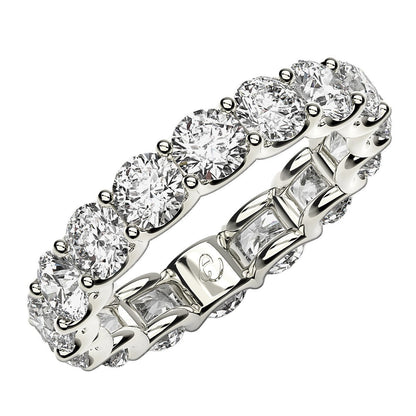 Round Cut Lab Grown Diamond Eternity Ring in 14k White Gold (4 cttw FG/VS2) Bids.com