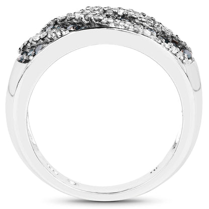 0.62 Carat Genuine Blue Diamond and White Diamond .925 Sterling Silver Ring Bids.com