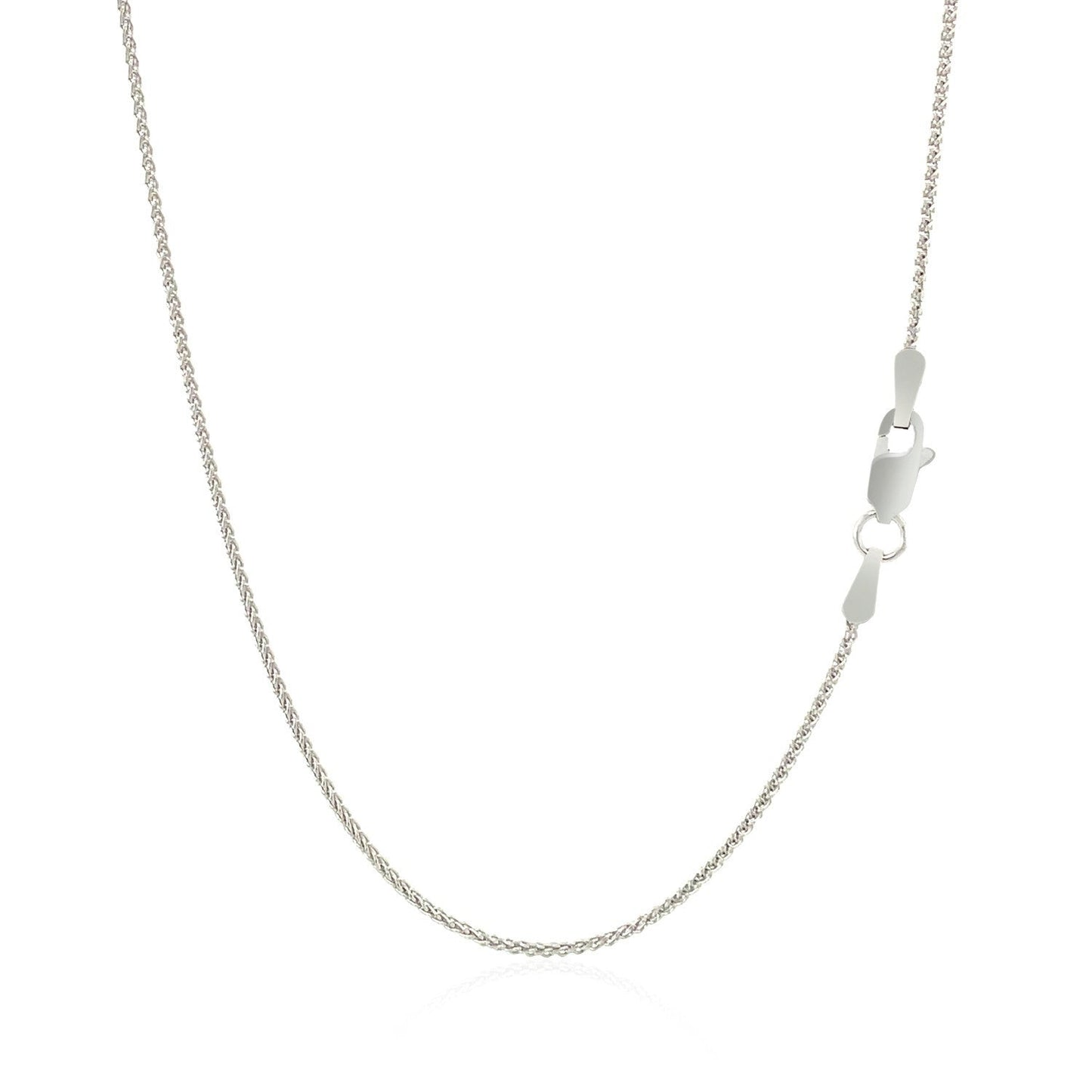 14k White Gold Round Wheat Chain 1.0mm Bids.com