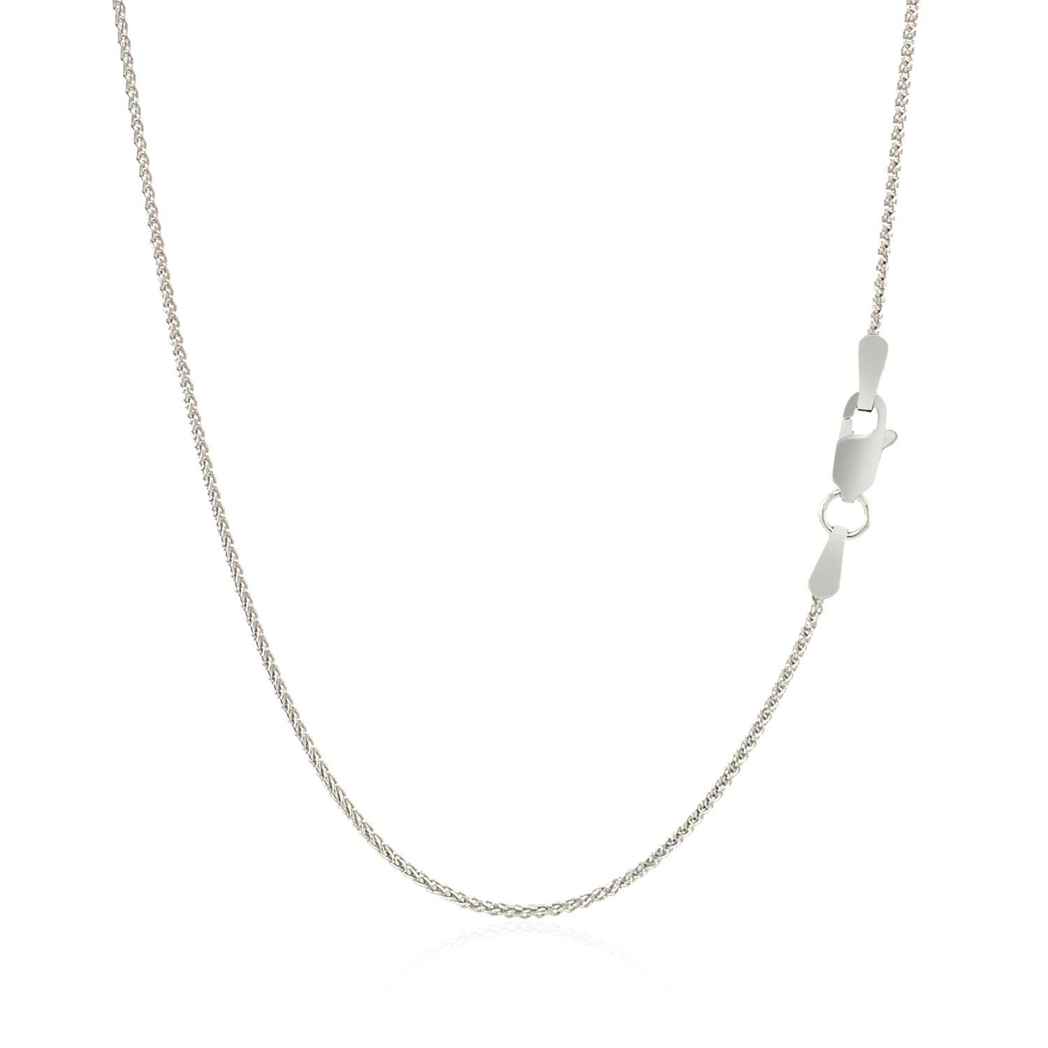 14k White Gold Round Wheat Chain 1.0mm Bids.com