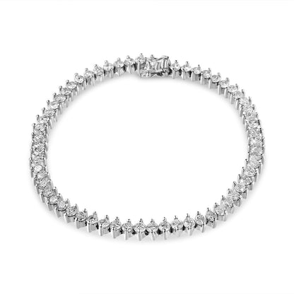14K White Gold 5 1/2 Cttw Round Diamond 2-Prong Tennis Bracelet (H-I Color, SI2-I1 Clarity) - 7" Bids.com