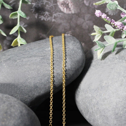 14k Yellow Gold Round Cable Link Chain 1.9mm Bids.com