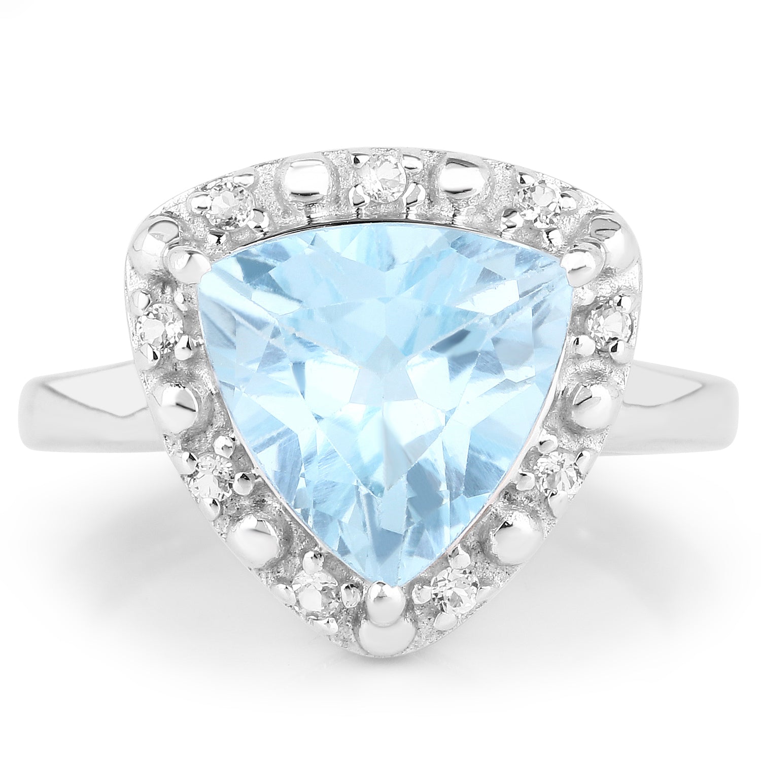 5.05 Carat Genuine Blue Topaz and White Topaz .925 Sterling Silver Ring Bids.com