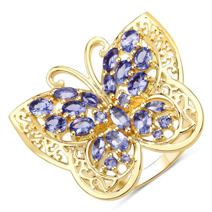 2.50 Carat Genuine Tanzanite .925 Sterling Silver Ring Bids.com