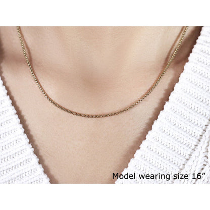 14k Yellow Gold Solid Round Box Chain 1.6 mm Bids.com