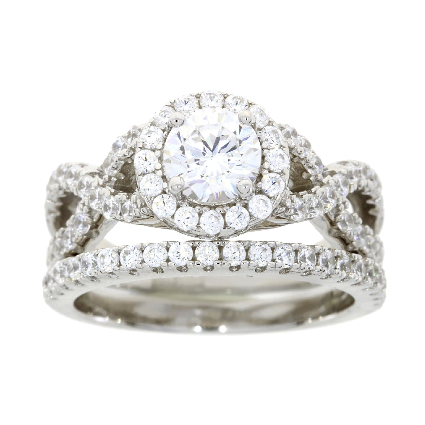 Natural Cubic Zirconium CZ SS Bridal Sterling Silver Bids.com