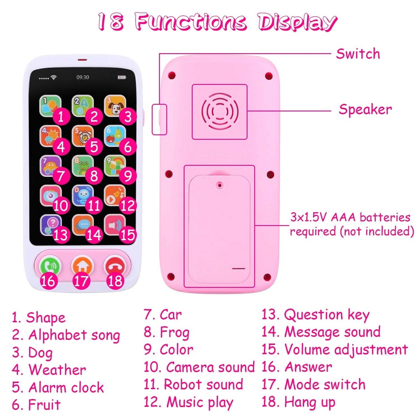 Baby Infant Interactive Educational Phone with Music Light DailySale