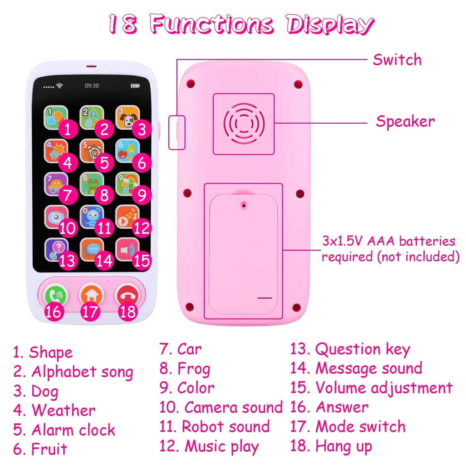 Baby Infant Interactive Educational Phone with Music Light DailySale