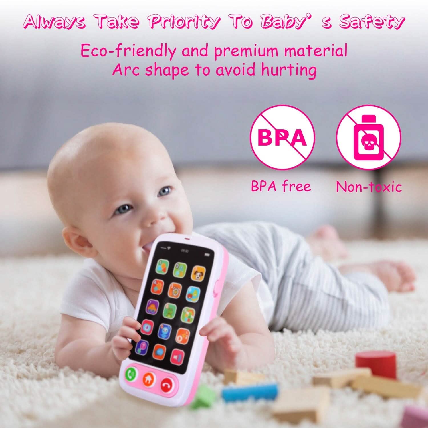Baby Infant Interactive Educational Phone with Music Light DailySale