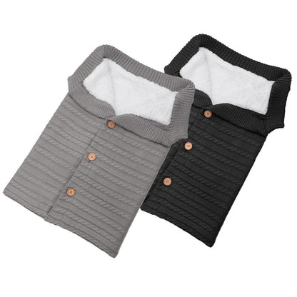 Baby Knit Swaddle Blanket Wrap with Buttons DailySale