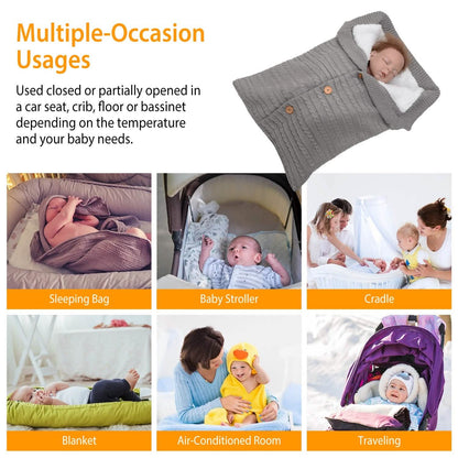 Baby Knit Swaddle Blanket Wrap with Buttons DailySale