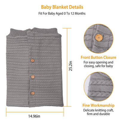 Baby Knit Swaddle Blanket Wrap with Buttons DailySale