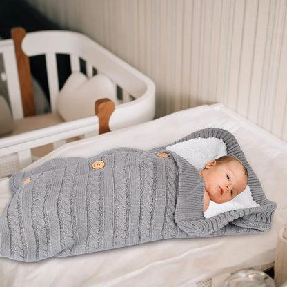Baby Knit Swaddle Blanket Wrap with Buttons DailySale